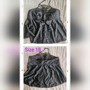 Women's Black Tankini Top